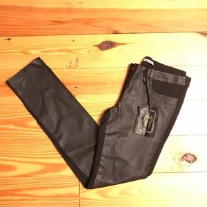 My Tribe Black Leather Skinny Jeans, NWT, S